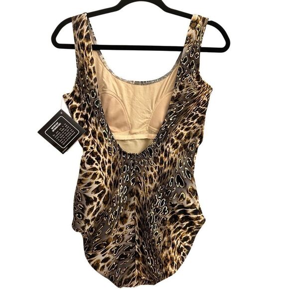 NWT Shape FX Swim Leopard One-piece sz 12 mob wife slimming - Picture 2 of 10